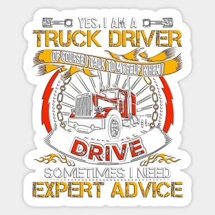 Vintage Funny I Drive a Truck Sticker